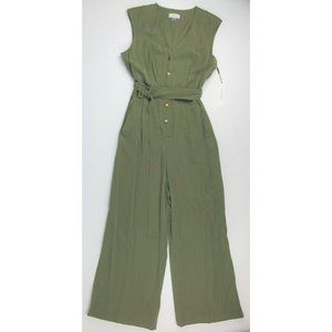 NWT $139 Calvin Klein Womens 10 Belted Jumpsuit